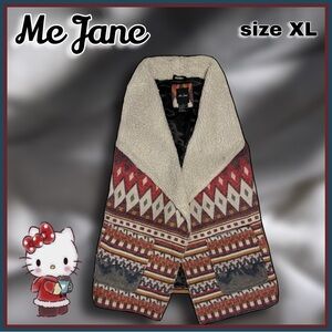 ME JANE multi color patterned knitted fall/winter VEST size XL